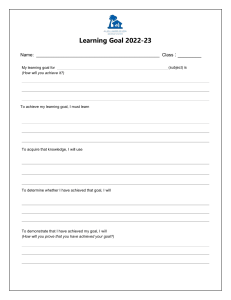 Learning Goal template