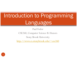  L01 Introduction Programming Languages