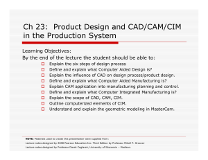 Lecture 1 - CAD Design -Ch 23