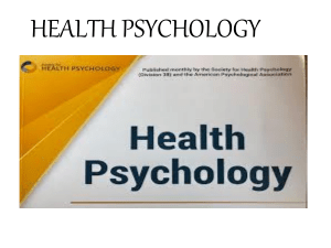 HEALTH PSYCHOLOGY