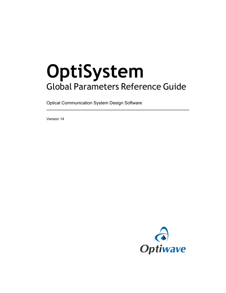 OptiSystem Global Parameters