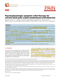 Donnino M.W. et al. (2021). Psychophysiologic symptom relief therapy for chronic back pain-a pilot randomized controlled trial