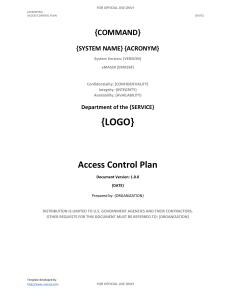RMF Access Control Plan