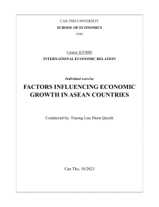 Factors influencing economic growth in ASEAN countries