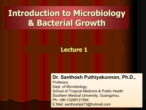 1. Introduction to Microbiology & Bacterial growth