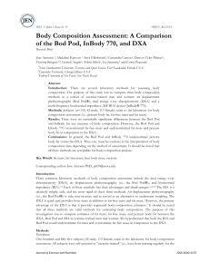 Body Composition Assessment: A Comparison of the Bod Pod, InBody 770, and DXA