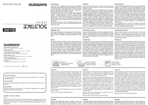 User manual Shimano Solstace 4000RH (English - 2 pages)