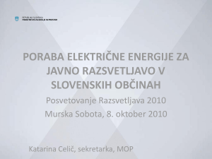 PORABA ELEKTRIČNE ENERGIJE ZA JAVNO RAZSVETLJAVO V SLOVENSKIH