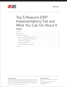 5 reasons ERP project fail