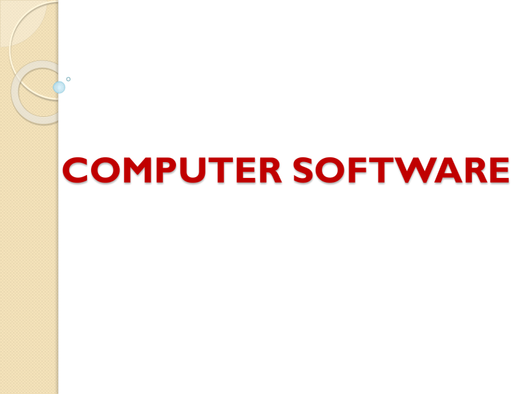 COMPUTER SOFTWARE NOTES