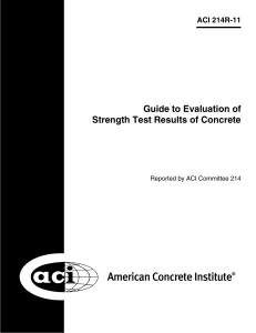 Concrete Strength Test Evaluation Guide ACI 214R-11