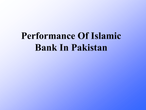 Performance of Islamic banks in Pakistan 