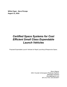 Certified Space Systems for Cost Efficient Small Class Expendable Launch Vehicles - White Paper