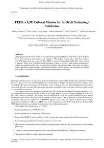 FEES: a 1/3U Cubesat Mission for In-Orbit Technology Validation