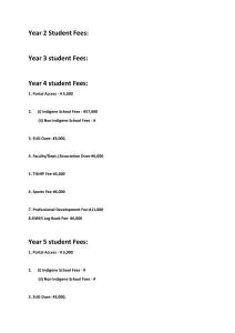 University Student Fee Schedule - Years 4 & 5