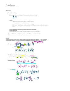 Related Rates Notes