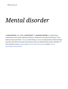 Mental disorder - Wikipedia