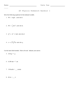 AP Physics Homework 1