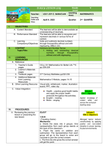 7E's Mathematics 5 Lesson Plan