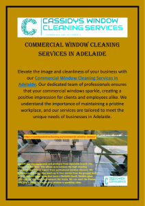 Commercial Window Cleaning Services in Adelaide