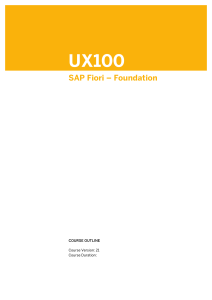 UX100 SAP Fiori Foundation