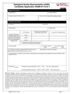 ASQR-01 Form 7 DQR Application Rev 20210511