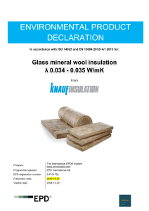 Knauf Insulation Glass Mineral Wool Insulation EPD
