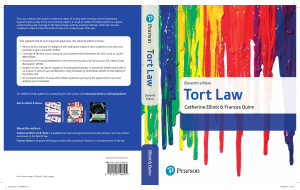 Tort - Elliott C and Quinn F, Tort Law (11th edn, Pearson Education, 2017) (1)