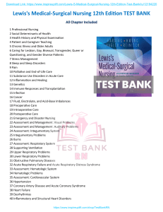 Lewis's Medical-Surgical Nursing 12th Edition TEST BANK | ISBN: 9780323789615