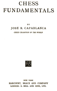 01. Chess Fundamentals author José R. Capablanca