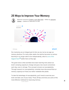 How to Improve Memory  Power, Concentration, Retention, and Focus