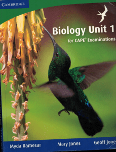 Biology Unit 1 for CAPE Examinations