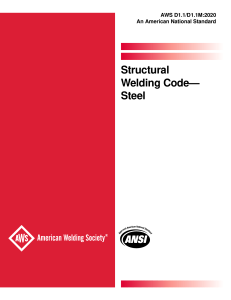 [AWS] D1.1(2020) Structural Welding Code - Steel