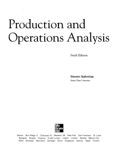 Production and Operations Analysis
