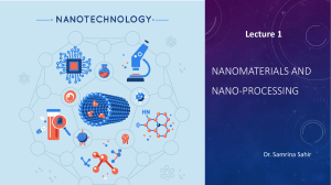 Week 1 Introduction to nanomaterials