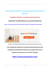 Databricks Machine Learning Professional Exam Questions