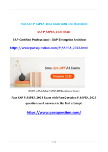 SAP Enterprise Architect P SAPEA 2023 Exam Questions