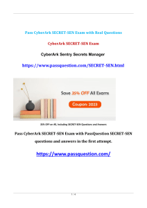 SECRET-SEN CyberArk Sentry Secrets Manager Exam Questions