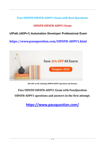 UIPATH-ADPV1 UiPath Automation Developer Professional Exam Questions