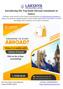 Introducing The Top Study Abroad Consultants in Indore