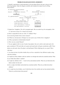 Heredity & Genetics Worksheet: Mendel, Sex, Traits