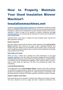 How to Properly Maintain Your Used Insulation Blower Machine-insulationmachines.net