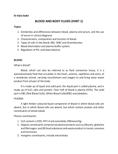 Blood and Body fluids (Dr Kola Gobir)