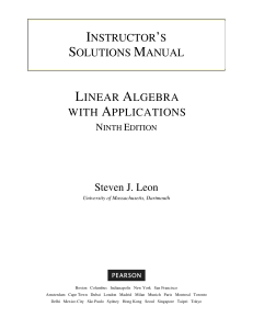 Linear Algebra with applications (9th edition)