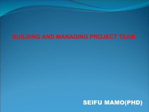 BUILDING AND MANAGING PROJECT TEAMCOM