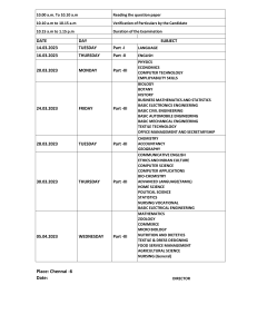 public exam timetable