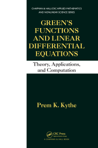 kythe pk greens functions and linear differential equations
