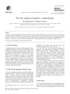 Project Risk Ranking Methodology: A Scientific Article