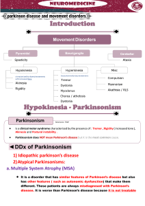 1-Parkinson disease and movement disorders