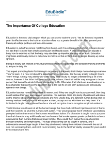 The Importance Of College Educations for those in need